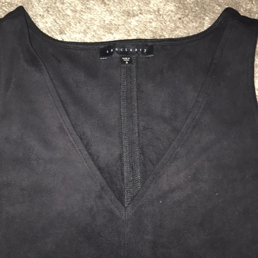 Faux suede sleeveless top